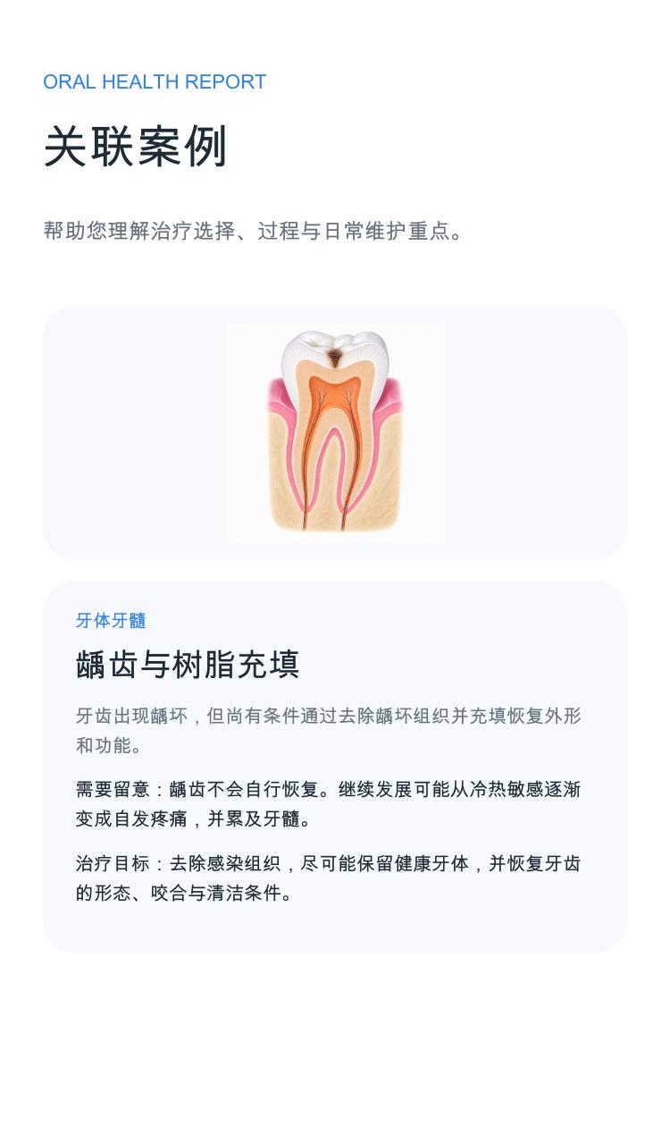 示例口腔健康报告第6页：关联案例