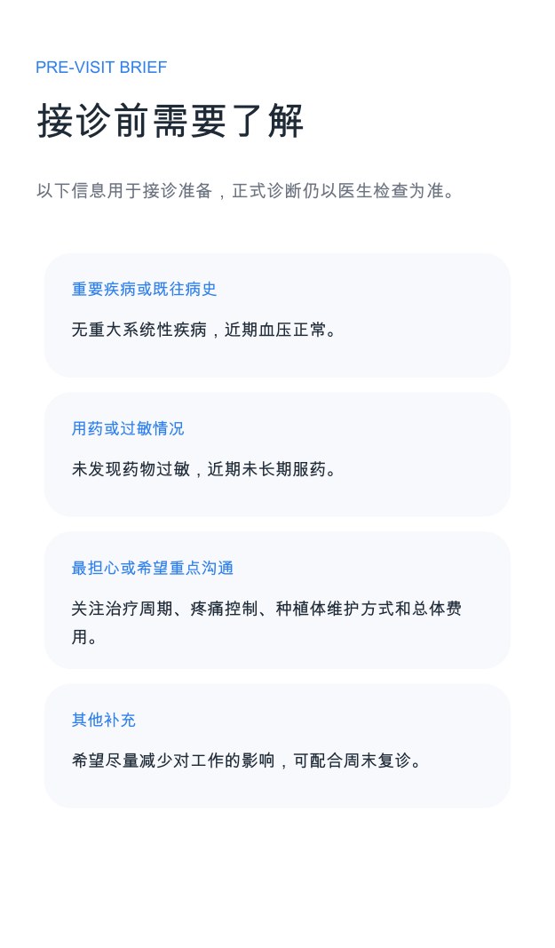 需求收集示例第2页：接诊前需要了解
